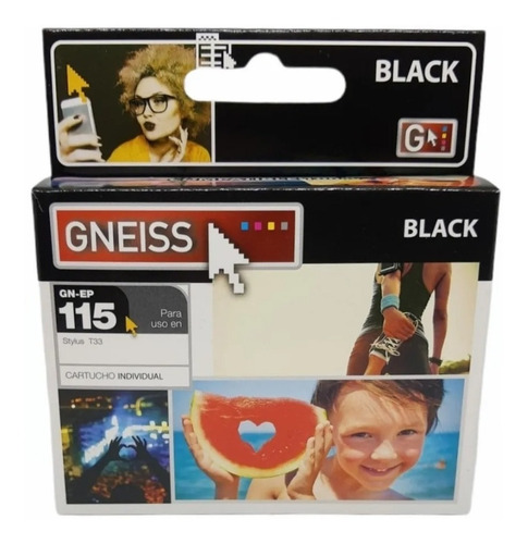 Imagen 1 de 8 de Cartucho Gneiss Compatible Con 115 Negro St T33