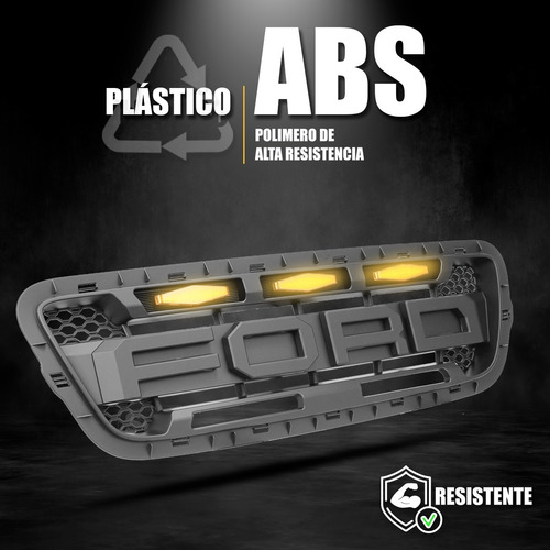 Imagen 4 de 7 de Parrilla Ford Ranger Tipo Raptor 2001 2002 2003 Leds Ambar