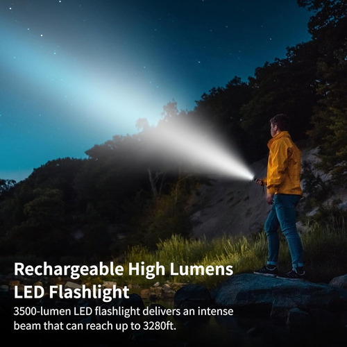 Linterna Led Recargable De Alto Lúmenes, Linterna Súper Bril