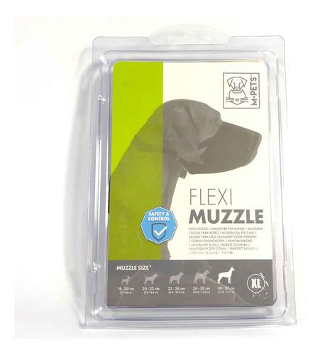 Bozal Flexible Nylon Negro Perro Xl