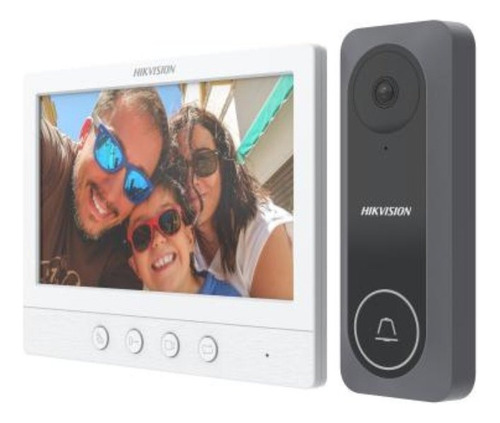 Kit de intercomunicação de vídeo HD de 4 cabos branco DS-KiS212 12v