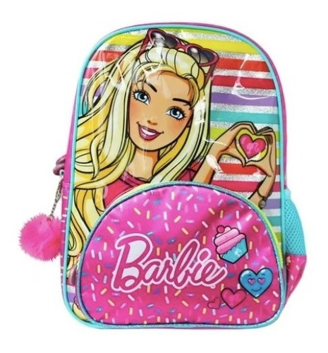Imagen 1 de 3 de Barbie Mochila Gráfica Infantil Escolar Niña Mattel Titanio