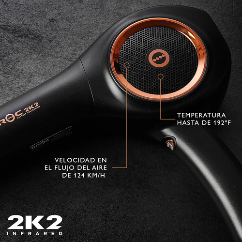 Secadora De Cabello Profesional Croc 2k2 Pico Infrared