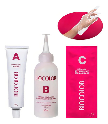 Tinta de Cabelo Biocolor Mini Kit Louro Claro Radiante 8.0