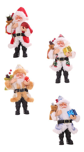 Adornos Navideños, Adorno De Papá Noel, 4 Unidades