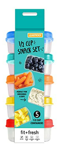 Fit & Fresh Juego De Refrigerios De 1/2 Taza, Recipientes Pa