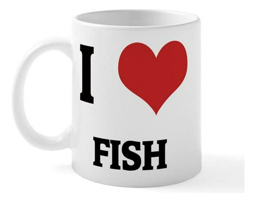 Tazas De Desayuno - Cafepress I Love Fish Mug Unique Coffee 