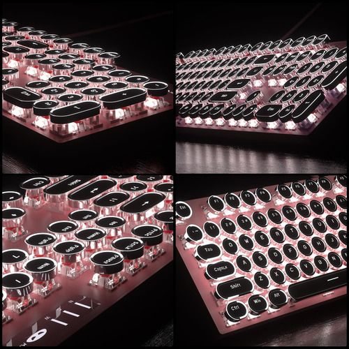 Combo De Teclado Y Mouse De Estilo De Máquina De Escribir Ro