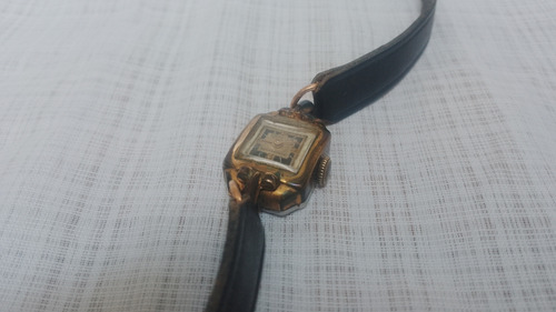 Antiguo Reloj Pulsera Dama Art Deco Capello 17 Jls P/reparar Negro Dorado Oscuro Crema (Usado)