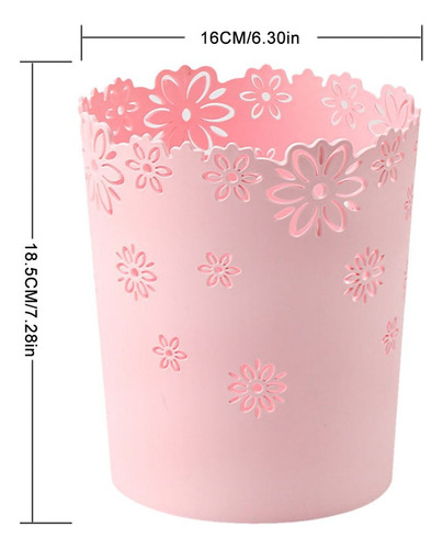 Cubo De Basura De Plástico Para Dormitorio Y Oficina, Rosa
