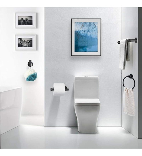 Set De Accesorios De Baño Ruby.q 10u Negro Mate