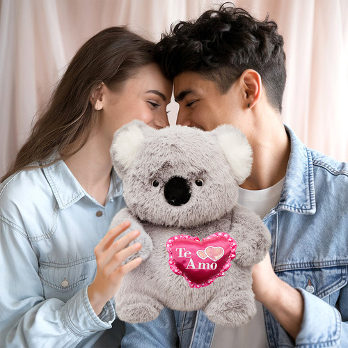 Peluche De San Valentin Koala Con Corazon Te Amo Color Te Amo Rosa