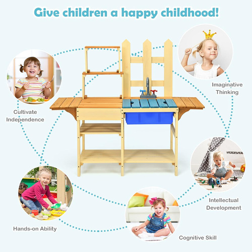 Cocinita P/niños De Madera, Estilo Rústico; Costzon
