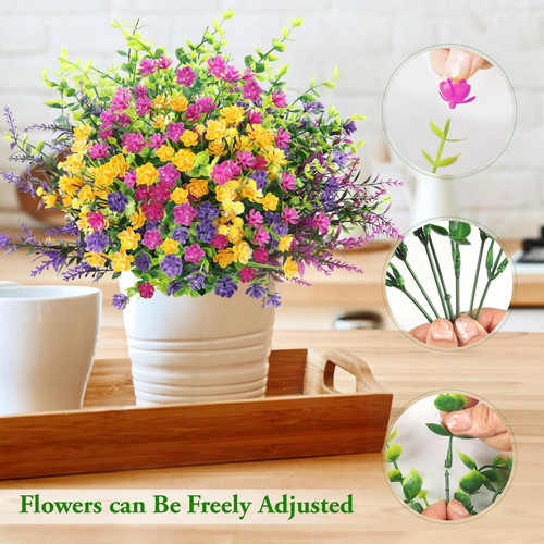 Attgreat 6 Piezas De Flores Artificiales De Plástico Para A