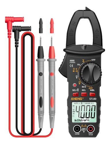 Pinza Amperimétrica Digital Aneng St180, 4000 Unidades, Br