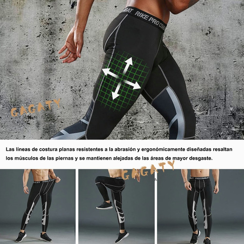Imagen 8 de 9 de Mallas De Compresión De Secado Rápido Para Correr, Gimnasio