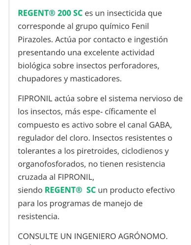 Imagen 5 de 5 de Insecticida Amulet Original Bayer Antes Regent (fipronil)
