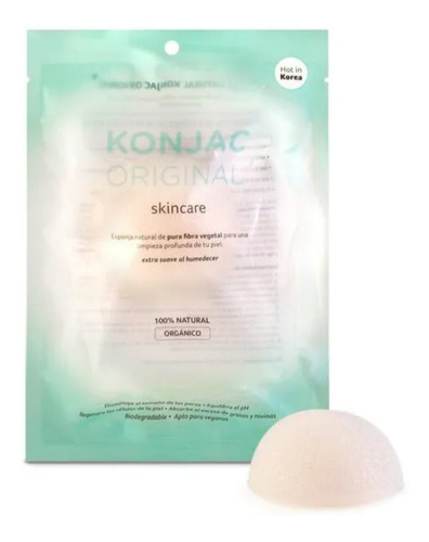 Konjac Esponja Facial Blanca 100% Blanco Puro Limpia Exfolia