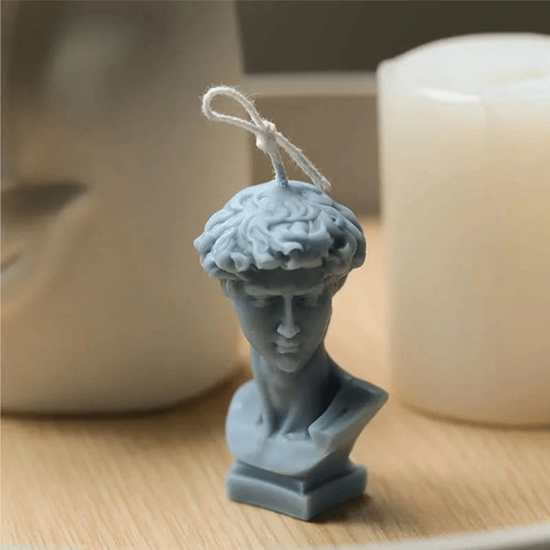 Molde Vela Jabon Busto David Estatua Color Blanco