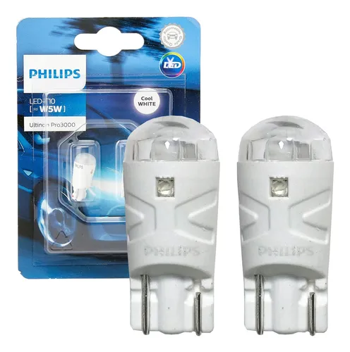 comprar Par Lampada Philips Farol Led Pingo T10 W5w Cor Branca