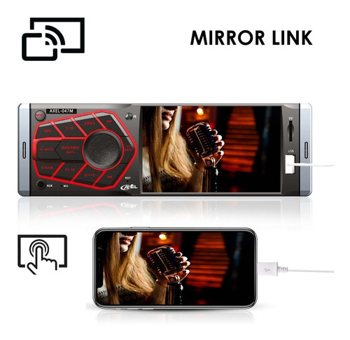 Imagen 4 de 7 de Autoestereo De Pantalla 1 Din Touch Mirrorlink Axel Steelpro