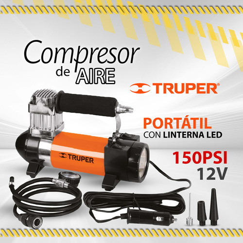 Compresor Portatil Truper D/aire +linterna 150psi 12v/ 10433
