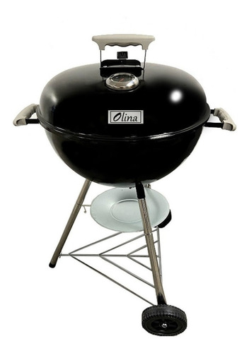 Imagen 1 de 2 de Parrilla móvil Olina Parrilla carbón premium para asados 93cm de alto 25cm de profundidad y 45cm de diámetro negra