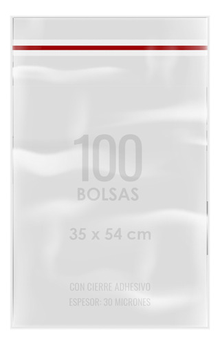 Bolsa Celofán Adhesivo 100 Unds Transparente 35x54 Cm 