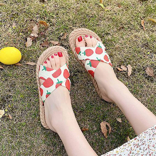Zapatillas H Con Punta Abierta Para Mujer, Sandalias Cómodas
