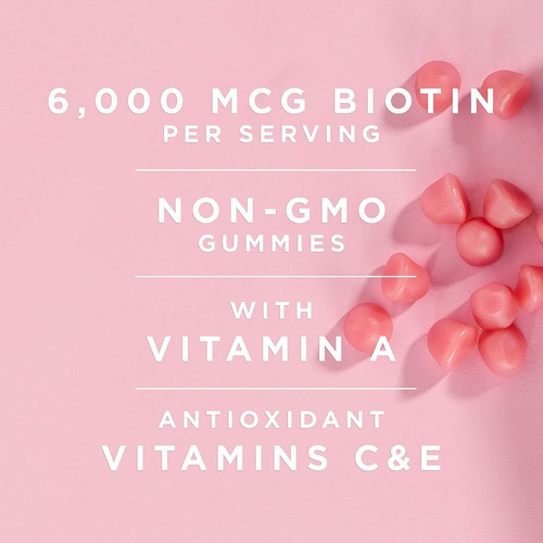 Natures Bounty Hair Skin & Nails Biotina 2x Advanced 80 Goma Sabor Fresa