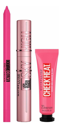 Pack Maybelline: Sky High + Tattoo Ultra Pink + Cheek Heat