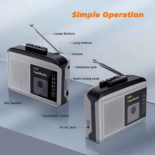 Conjunto De Rádio Jack Fm Ezcap233 Leitor De Fita Cassete Po