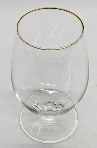 4 Copas Cristal Filo De Oro Coñac Brandy (Usado)