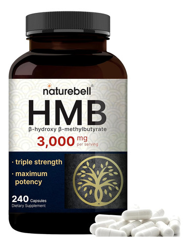 Hmb 1000 Mg Premium Masa Muscular Magra Naturebell 180 Cap