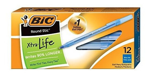 Bolígrafo Bic Round Stic Xtra Life, Punto Medio (1.0 Mm),