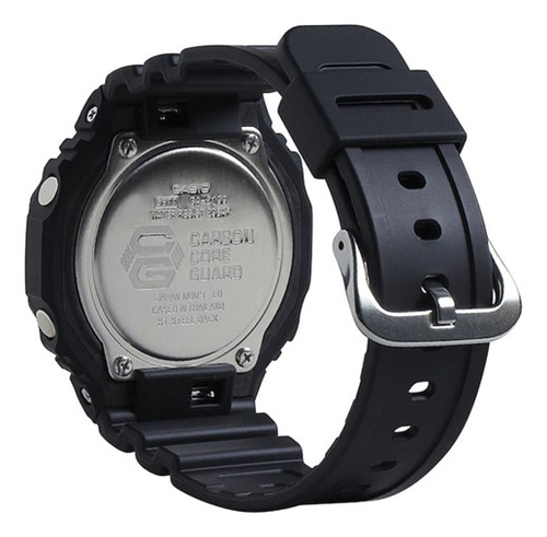 Relógio Casio G-shock Ga-2100-1a2dr *serie Neon Accent Correia Preto Bisel Preto Fundo Preto