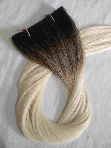 Cabelo Humano Loiro Mechas Brasileiro Fita Inteira 150g 70cm