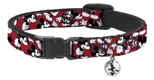 Collar De Gato Breakaway Mickey Mouse Poses Disperso Rojo Ne