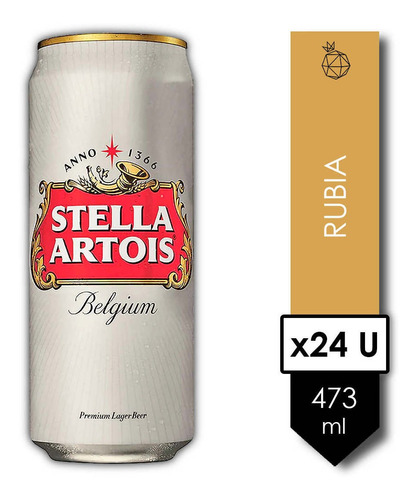 Stella Artois . Cerveza . 473ml X 24 - Tomate Algo® -