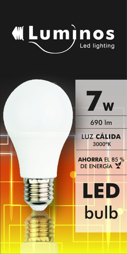 Lampara Led Bulbo Led 7w E27 Luz Calida Luminos