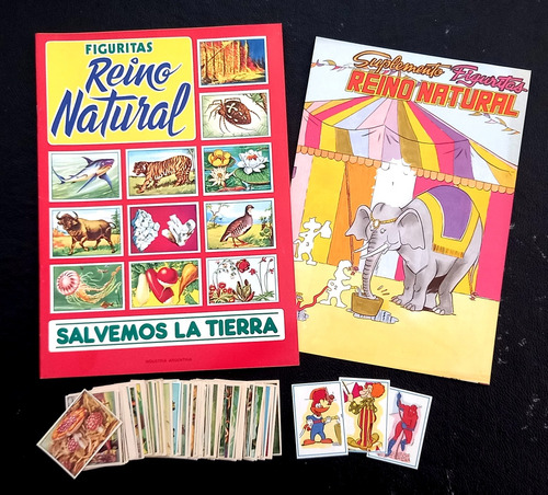 Album Reino Natural + Suple + 3 Sobres + 95 Figuritas 