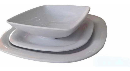 Vajilla Melamina Blanca 8 Comensales Restaurantes Hoteles Color Blanco Liso