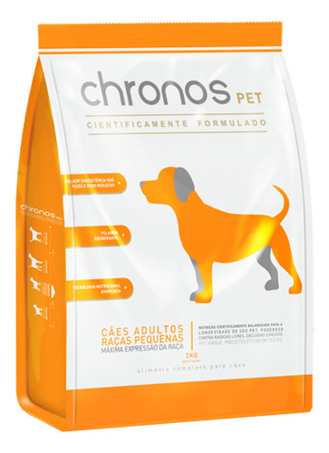 Ração Super Premium Cães Raças Pequenas Chronos Pet 3kg