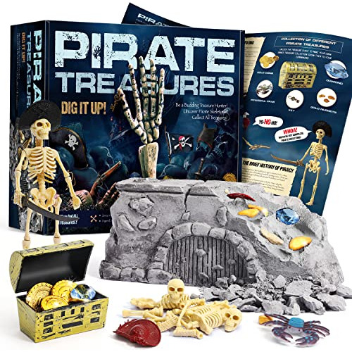 Toys Pirate Treasures Dig Kit - Desenterrar 2 Esqueleto...