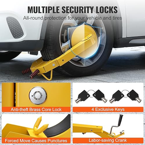 2 Bloqueos De Seguridad Vevor P/rueda Auto Suv Moto Trailer