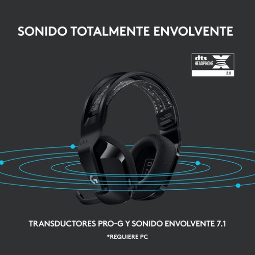 Imagen 8 de 11 de Audífonos gamer inalámbricos Logitech G Series G733 negro con luz rgb LED