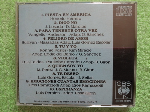 Eam Cd Chayanne Fiesta En America 1987 Primera Edicion Cbs (Usado)