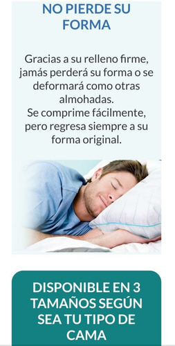 Imagen 6 de 10 de Almohada Sognare Queen (51x76 Cm) Hipoalergénica ( 1 Uni )