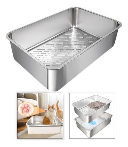 Bandeja De Para Gatos, Orinal Para Gatitos Con Tamiz, C