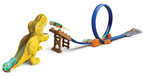 Pista Dinossauro Rampa Para Carrinhos De Brinquedo Toyng Cor Azul